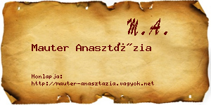Mauter Anasztázia névjegykártya